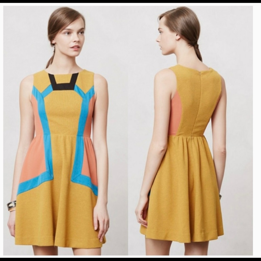 Anthropologie: Champagne and Strawberry Dress